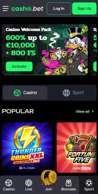 Mobiele Versie van CashoBet Casino